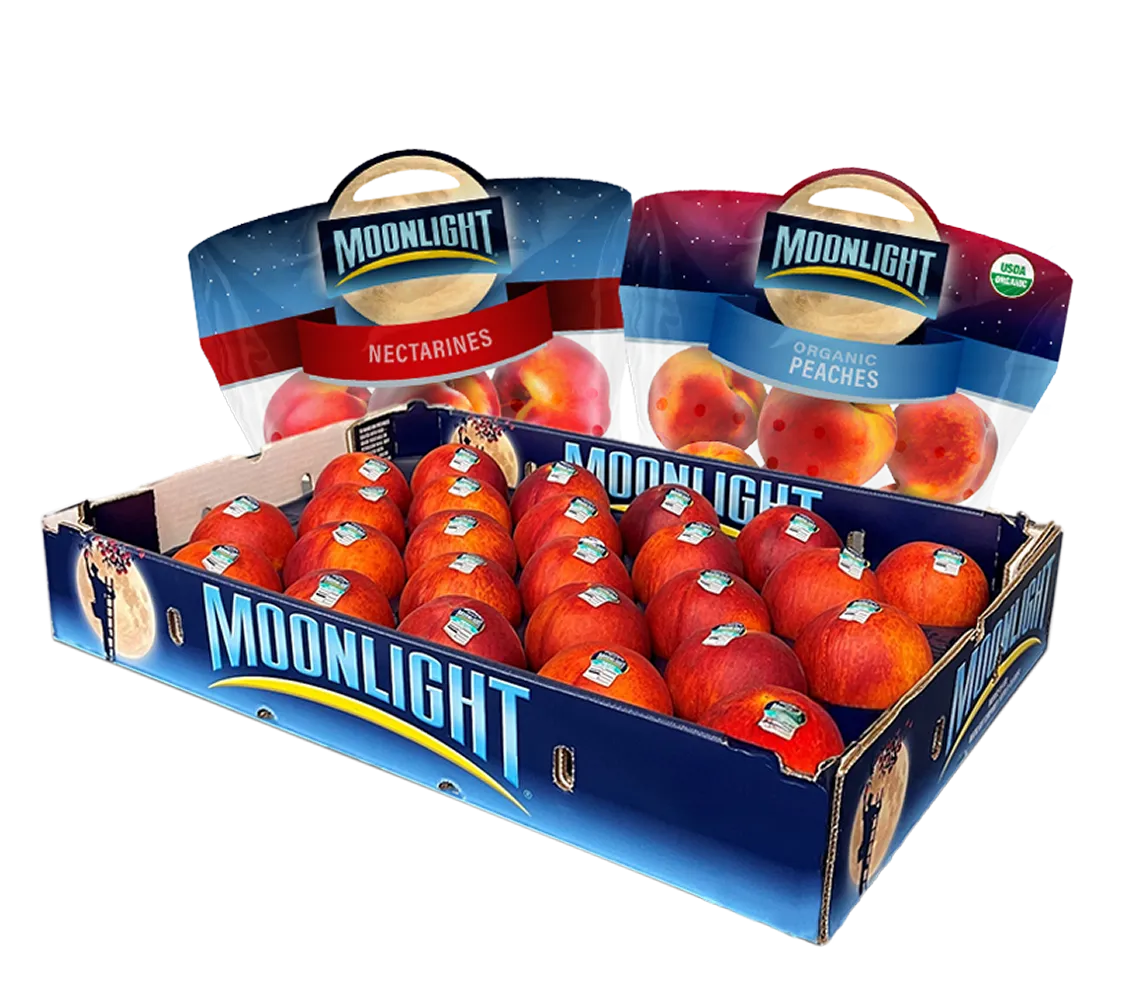 Moonlight Nectarines and Organic Peaches box